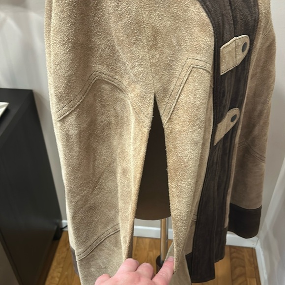 Vintage Cape Poncho Express suede cape poncho coat snap closure Free Size - Picture 10 of 16